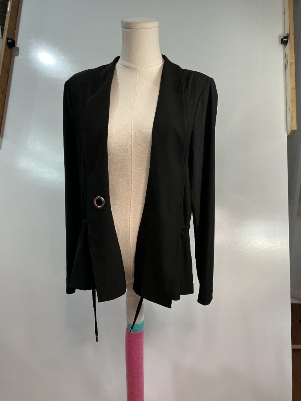 WynneLayers MarlaWynne Drapey Twill Drawstring Jacket Black M - Picture 7 of 12